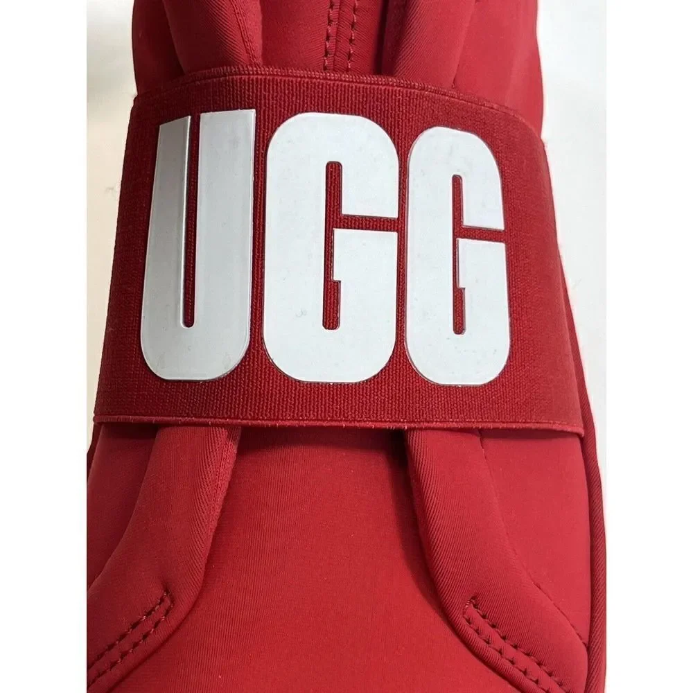 UGG‎ Size 8.5 Sneakers Red White Logo Spell Out Neutra 1095097 Neoprene